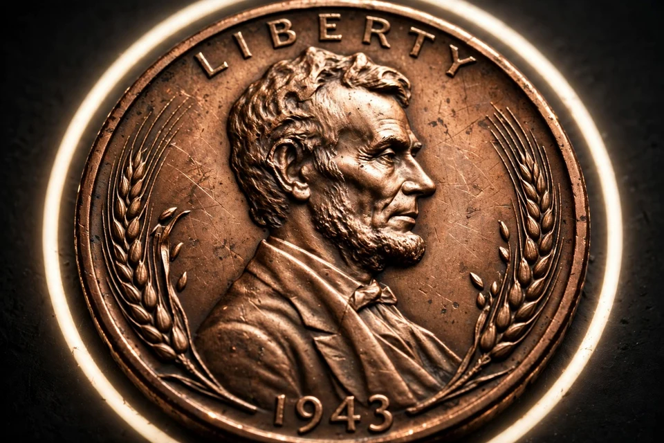 1943 copper penny — obverse of the rare bronze error cent