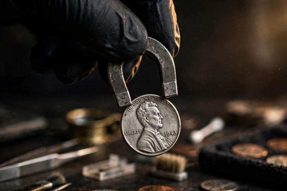 Magnet test on a 1943 steel cent