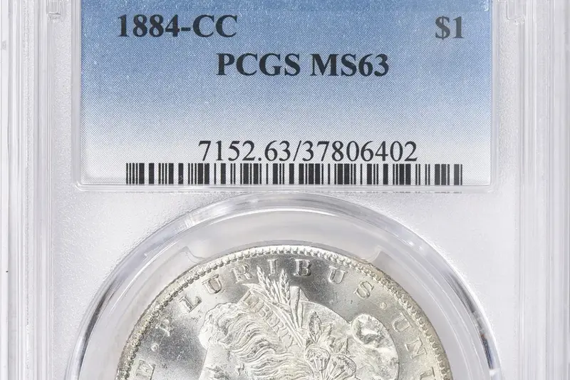 A professionally graded coin sealed in a certified holder