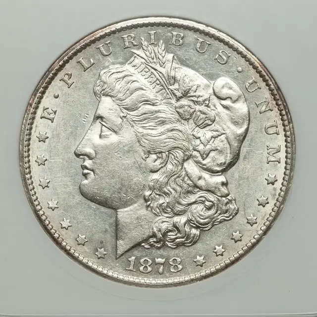 Real 1878-CC Morgan dollar showing the Morgan design