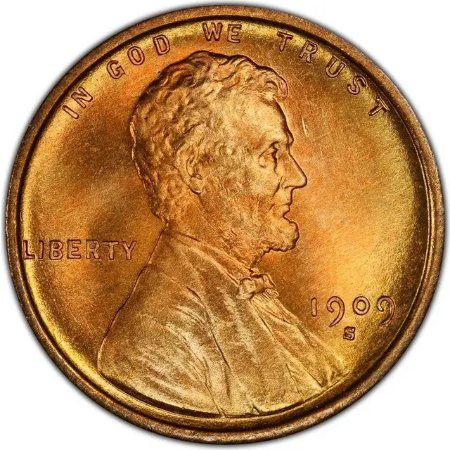 Front of a 1909 VDB Lincoln cent from a Marketplace listing
