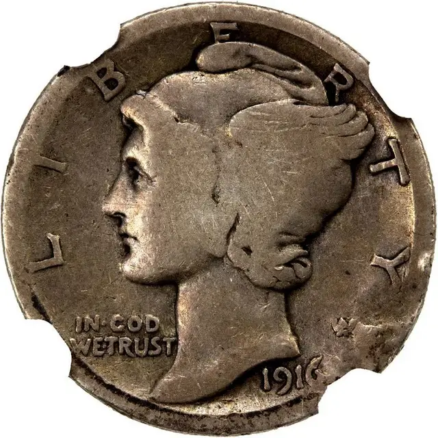 Front of a 1916-D Mercury dime listed on the Marketplace